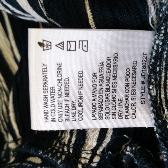 Patrons of Peace Floral Striped High Low Boho Top S White Blue - Picture 14 of 15